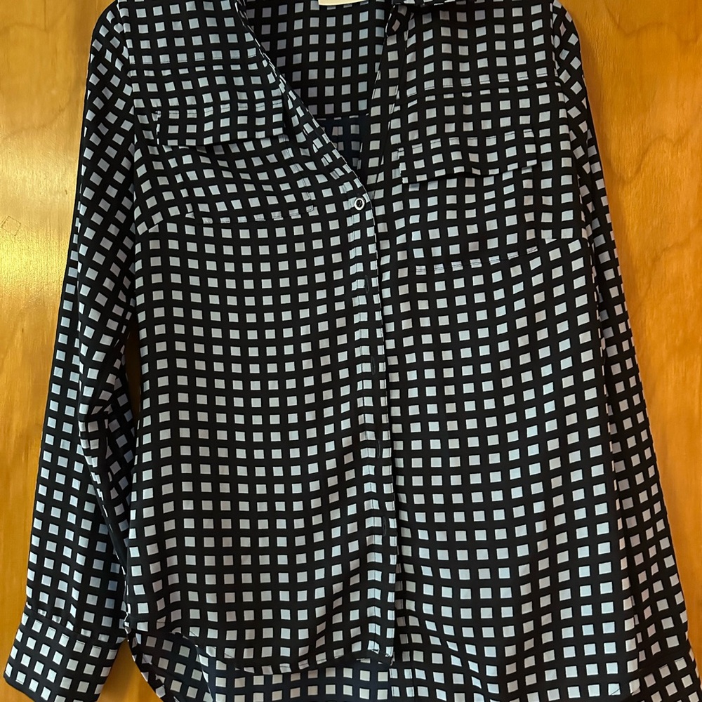 Women's Blue & blue Checkered Top
